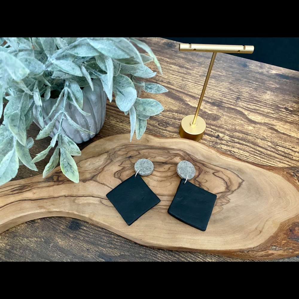 Handmade Clay Earrings -Sticks & Stones Series - Picture 1 of 2